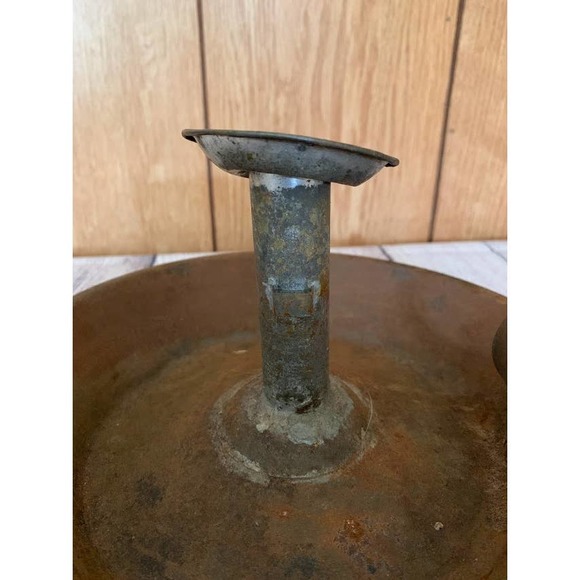 Antique rusty Primitive Tin Push up Style Candle Holder 9" - Picture 7 of 9